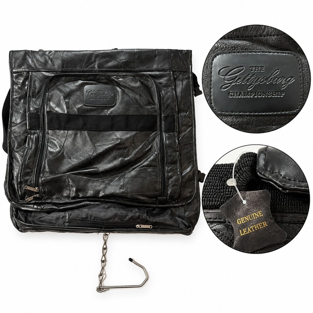 The Gettysburg Championship Garment Bag LPGA Futures Tour Black Leather Travel